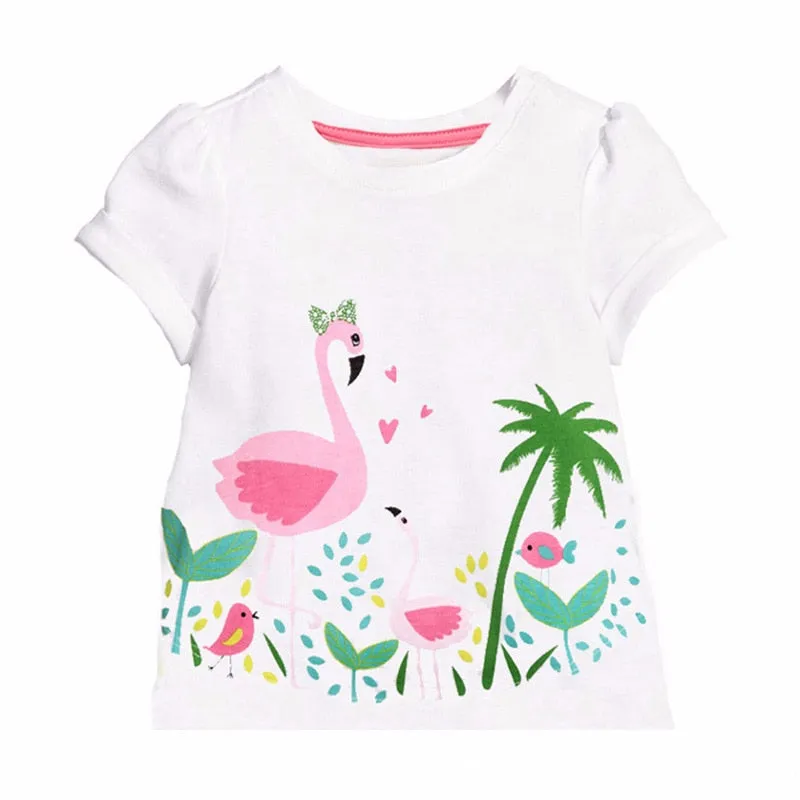 New Kids Girl T Shirt Summer Baby Cotton Tops Clothing Cartoon T-shirts Short Sleeve