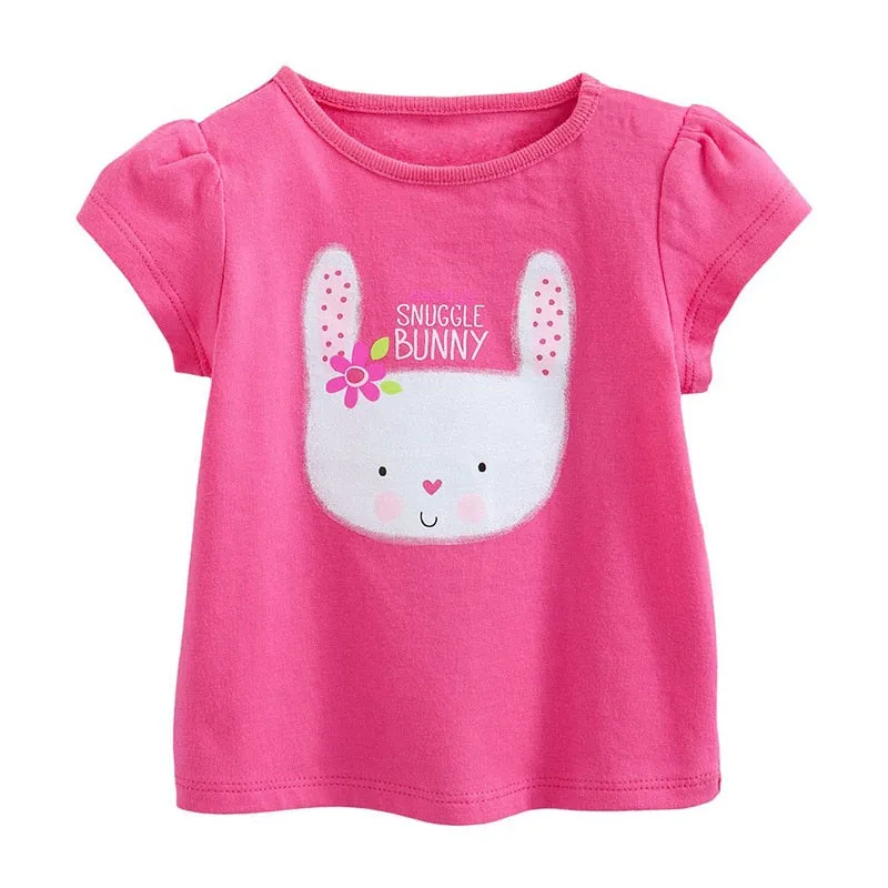 New Kids Girl T Shirt Summer Baby Cotton Tops Clothing Cartoon T-shirts Short Sleeve