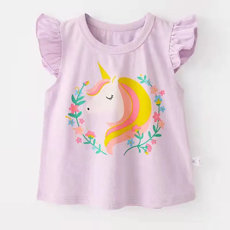 New Kids Girl T Shirt Summer Baby Cotton Tops Clothing Cartoon T-shirts Short Sleeve