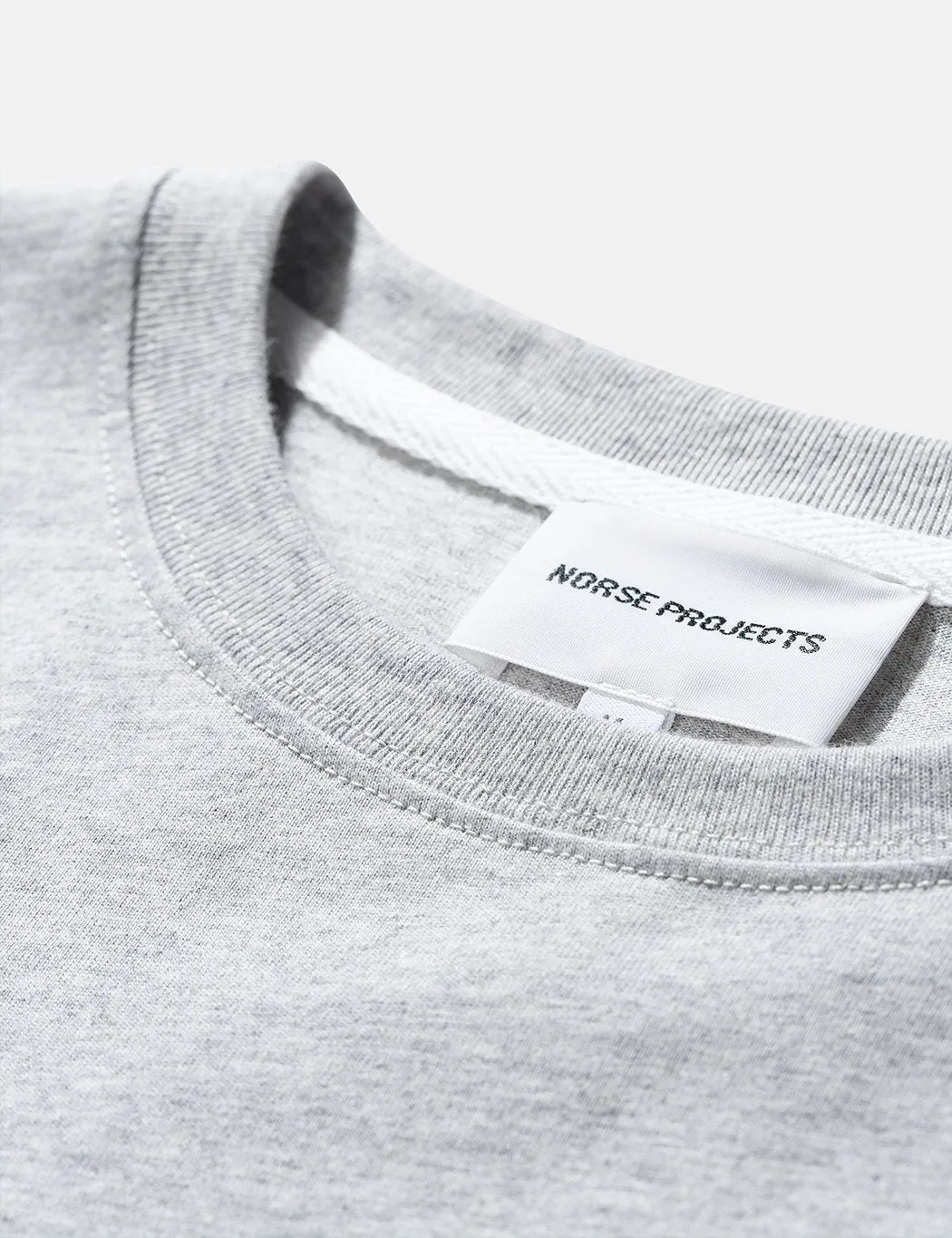 Norse Projects Niels Serif Logo T-Shirt - Light Grey Melange