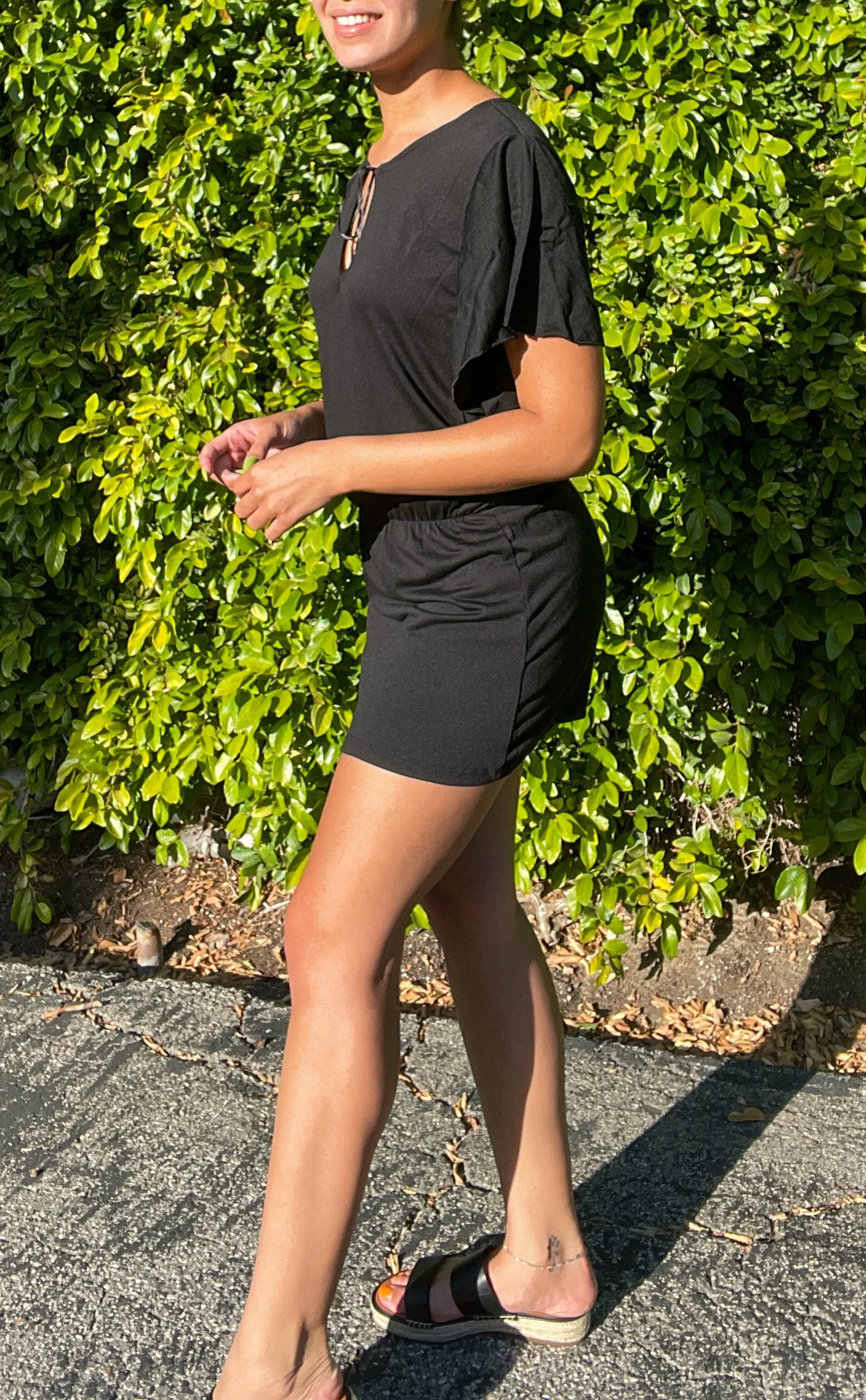 Notch front mini dress