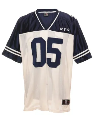 NYC Off-White & Navy Contrast Jersey  - L