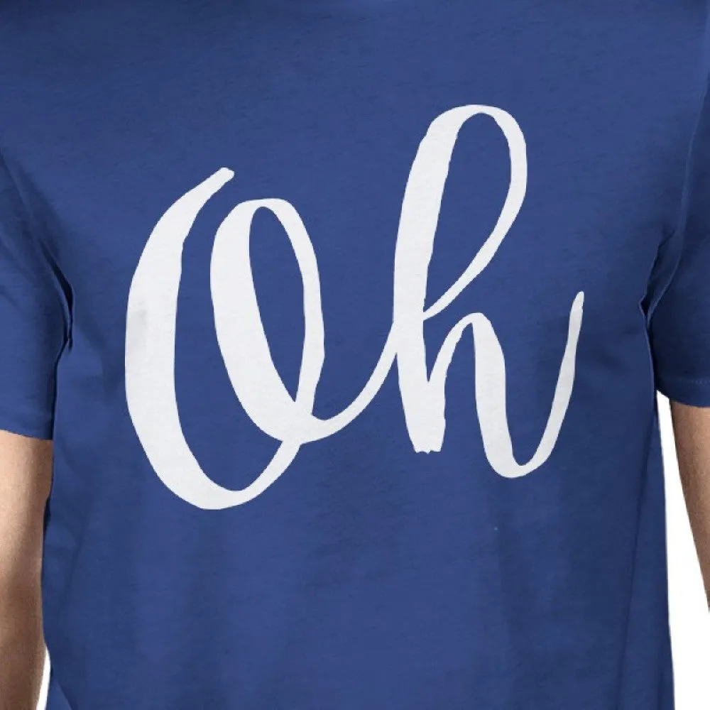 Oh Unisex Royal Blue Tops Short Sleeve Typographic T-shirt