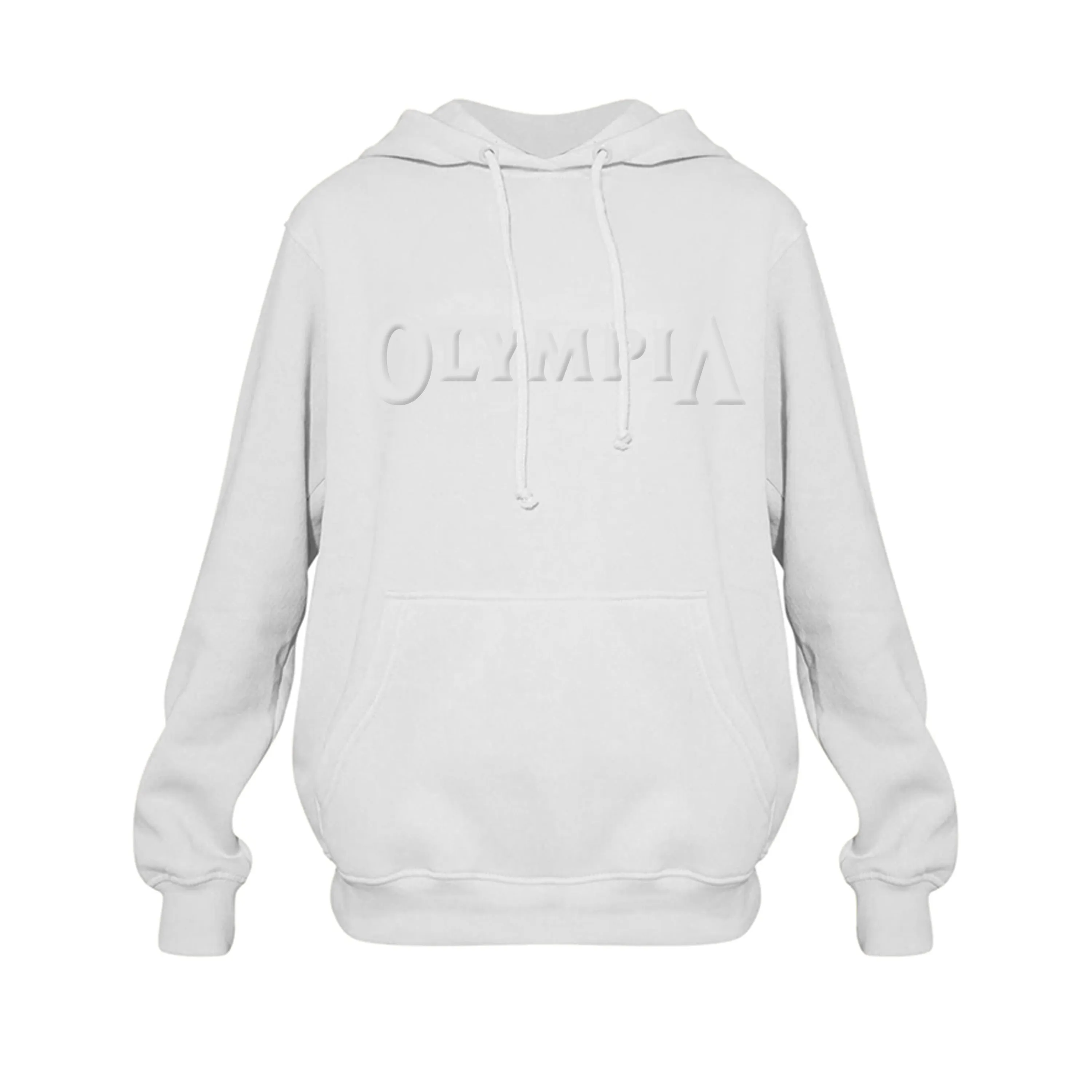 Olympia Embossed Pullover Hoodie White