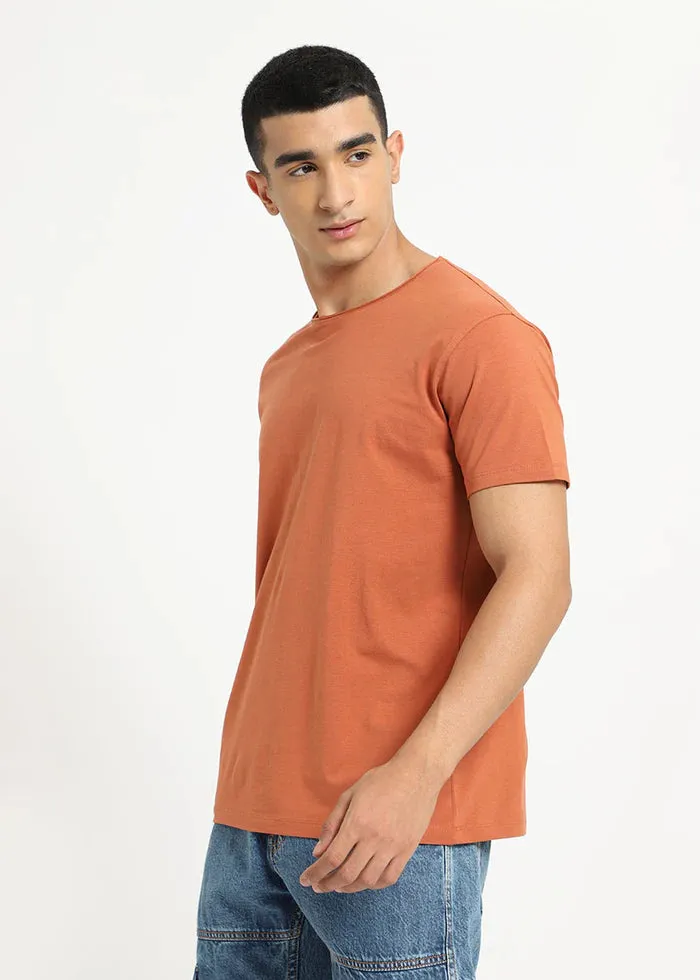 Orange Crew Neck T-shirt