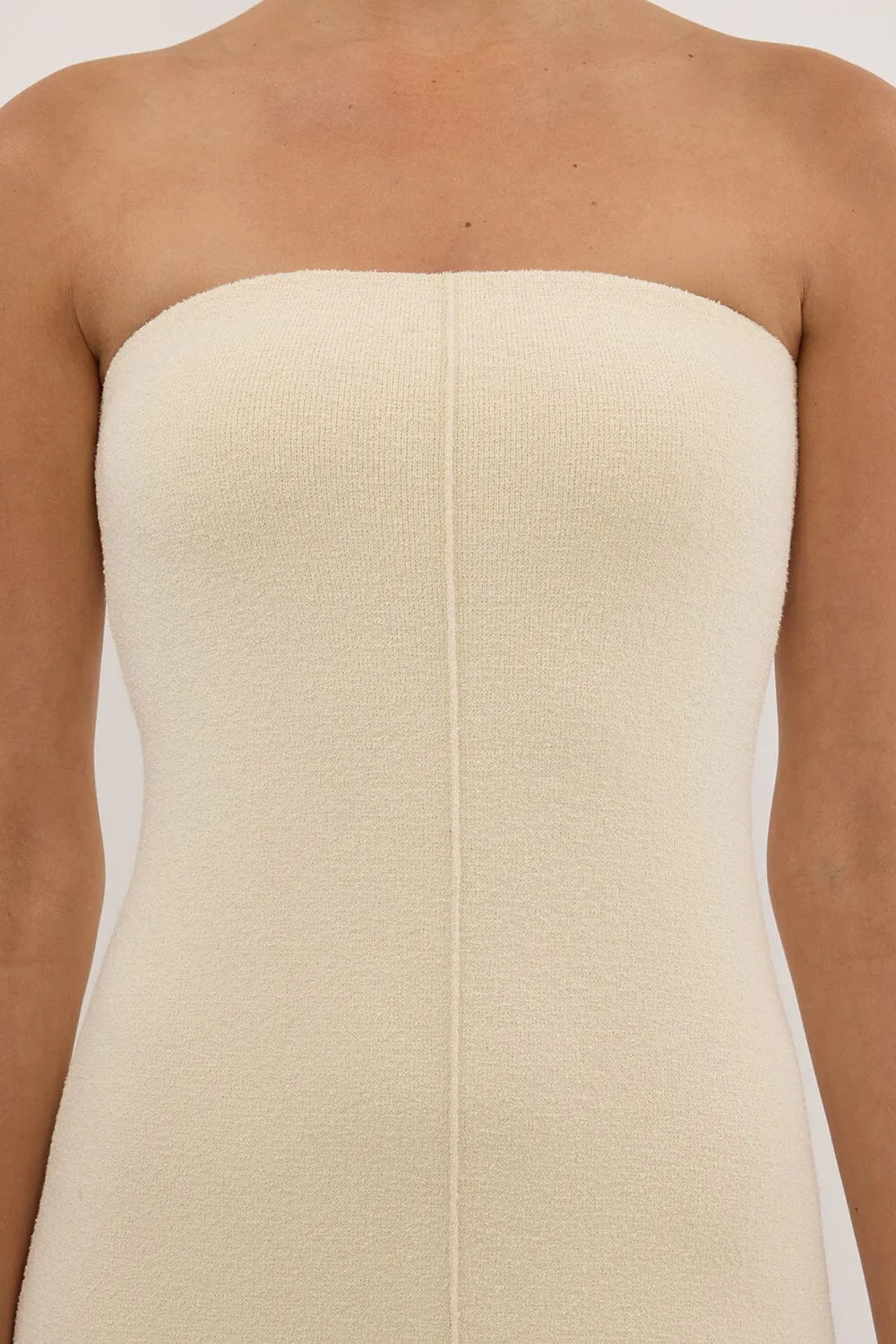 OWEN CREAM CREPE BANDEAU DRESS