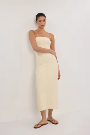 OWEN CREAM CREPE BANDEAU DRESS