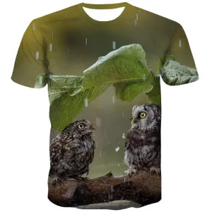 Owl T shirts Men Animal T-shirts 3d Lovely T-shirts Graphic Harajuku Tshirts Novelty Street Tshirts Cool