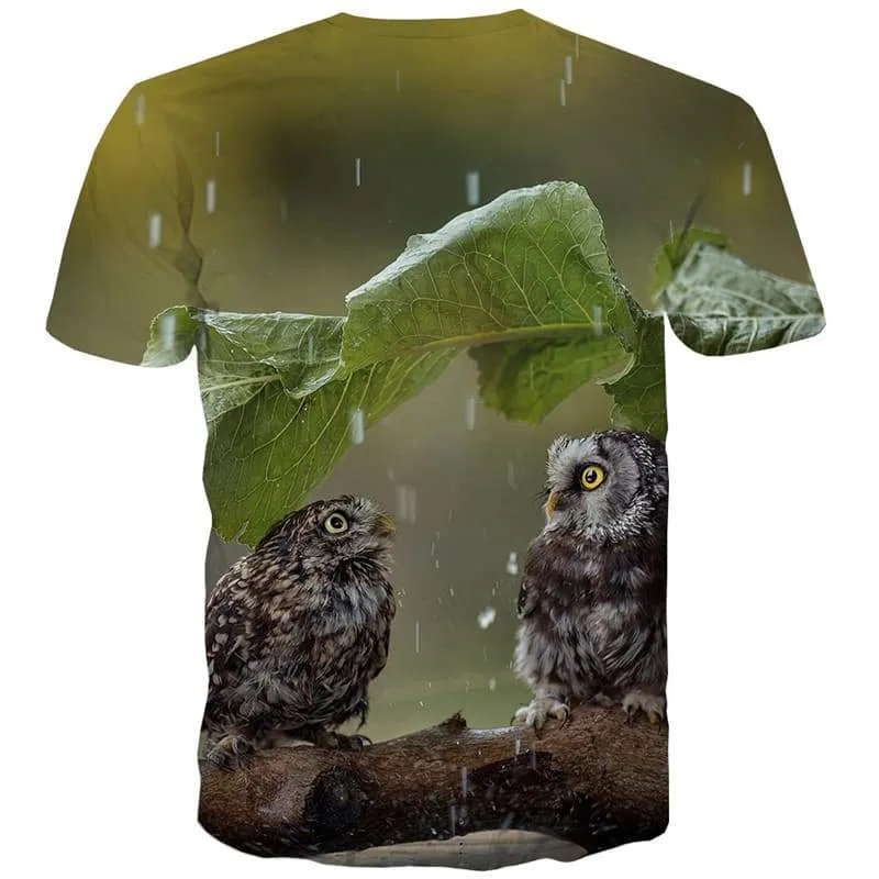 Owl T shirts Men Animal T-shirts 3d Lovely T-shirts Graphic Harajuku Tshirts Novelty Street Tshirts Cool