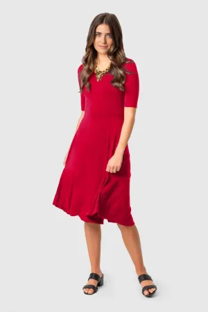 Paint The Town Red Midi Dress