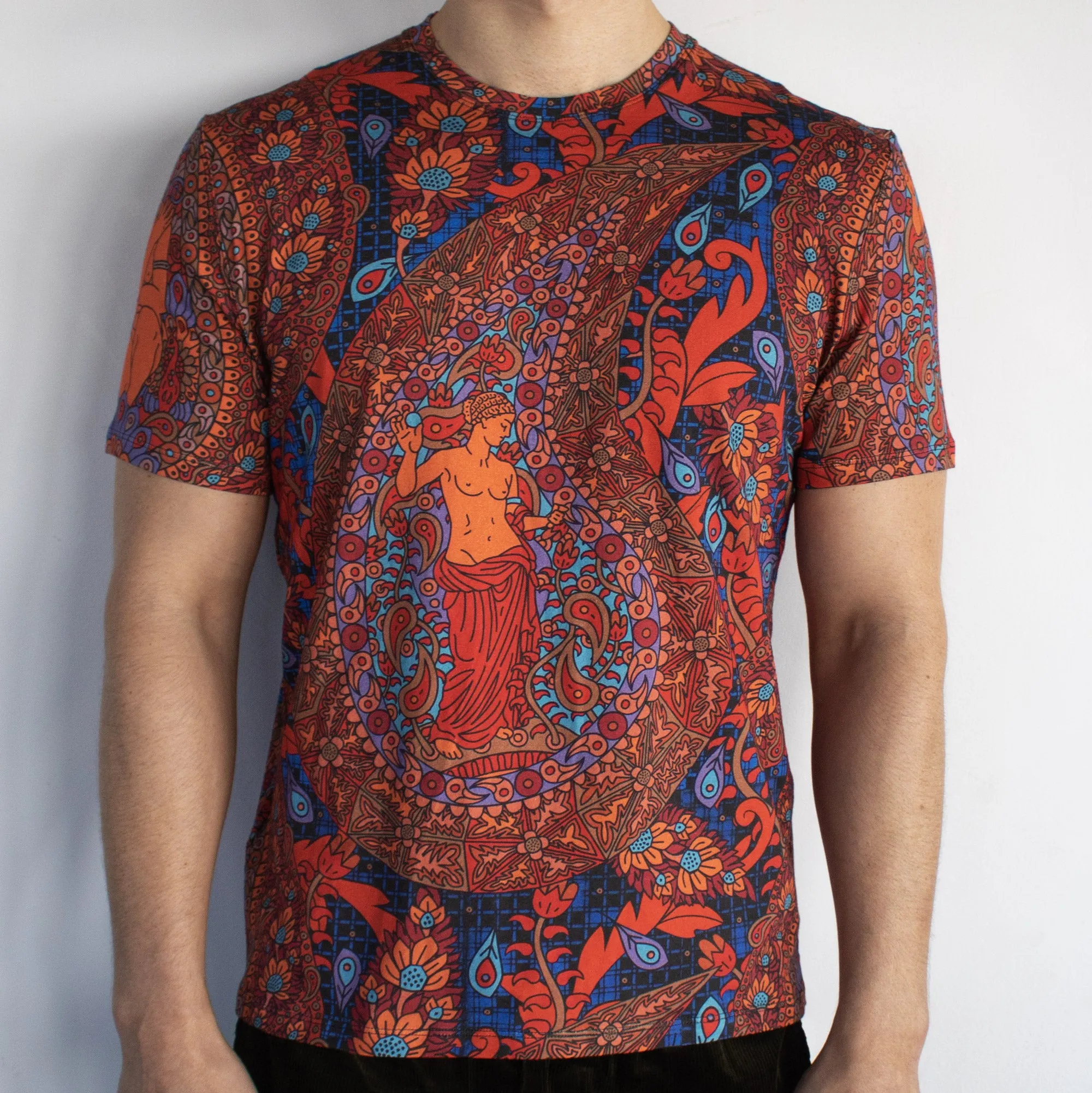 Paisley Goddesses – Scarlet and Blue T-shirt