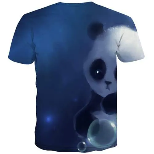 Panda T shirts Men Animal Tshirts Cool Abstract Tshirts Novelty Harajuku T shirts Funny Blue Tshirt Anime Short Sleeve Hip hop