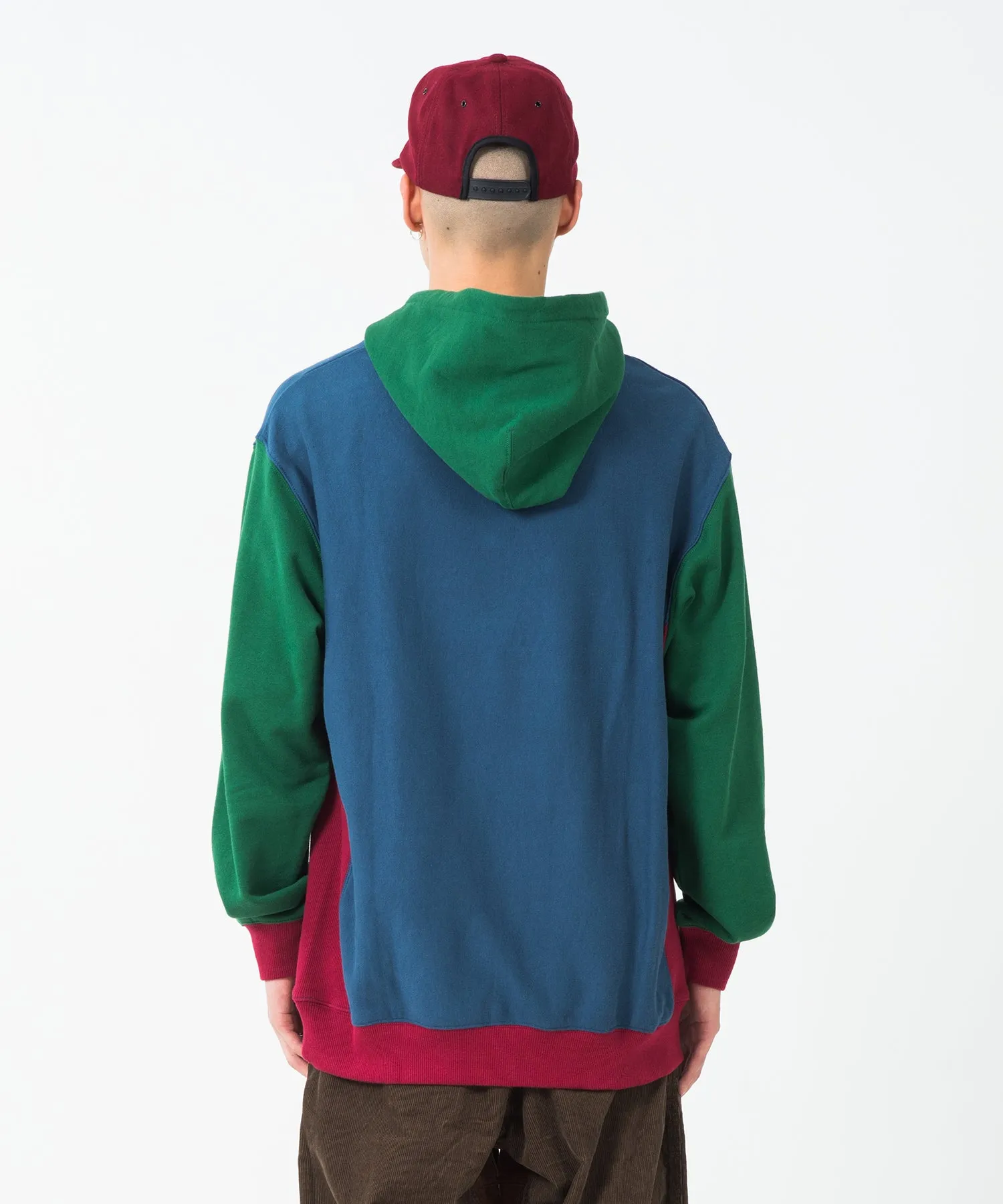 PANELED PULLOVER HOODED SWEAT