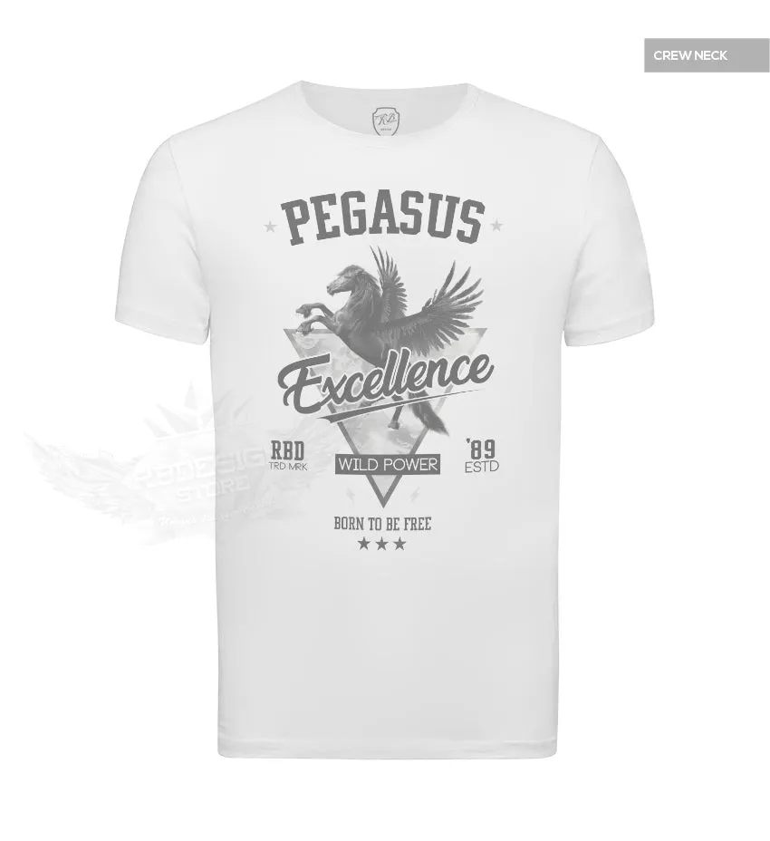 Pegasus Men's Luxury Slim Fit White T-shirt MD880