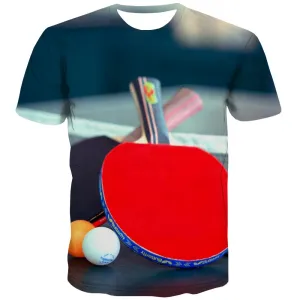 Pingpong T-shirt Men Game Tshirt Anime Movement Tshirts Cool Short Sleeve summer