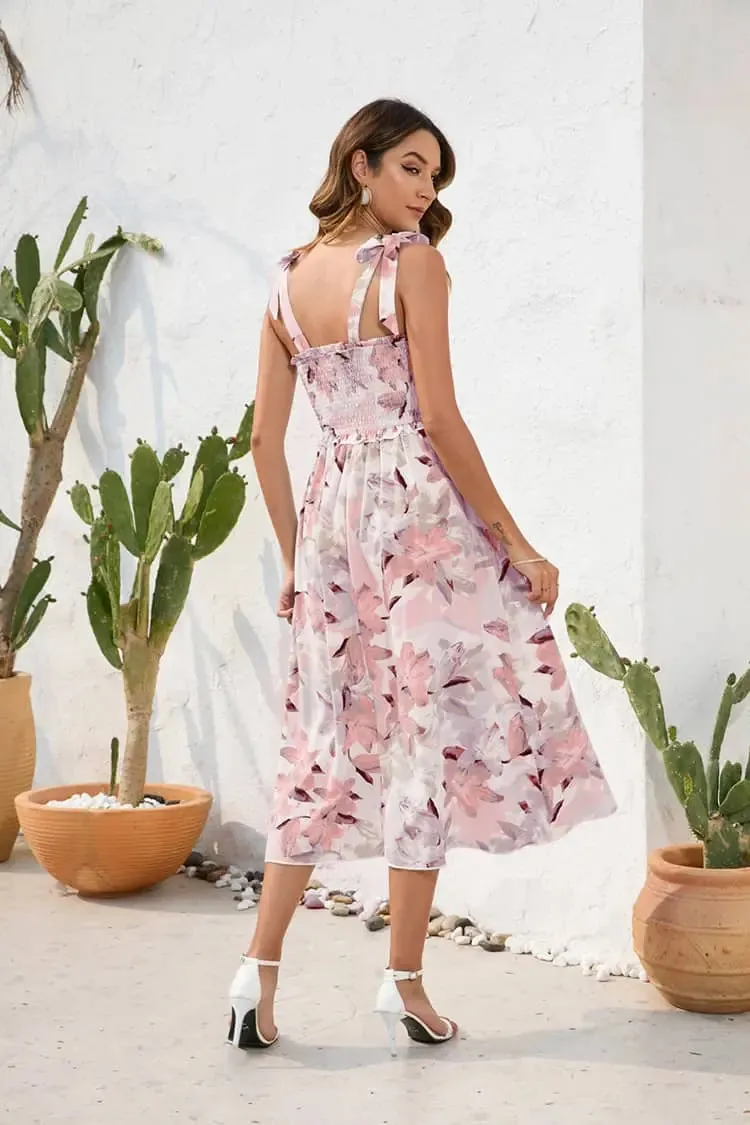 Pink Floral Maxi Dress