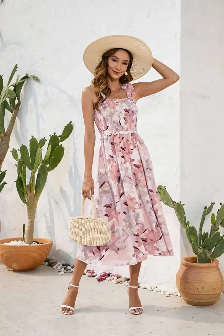 Pink Floral Maxi Dress