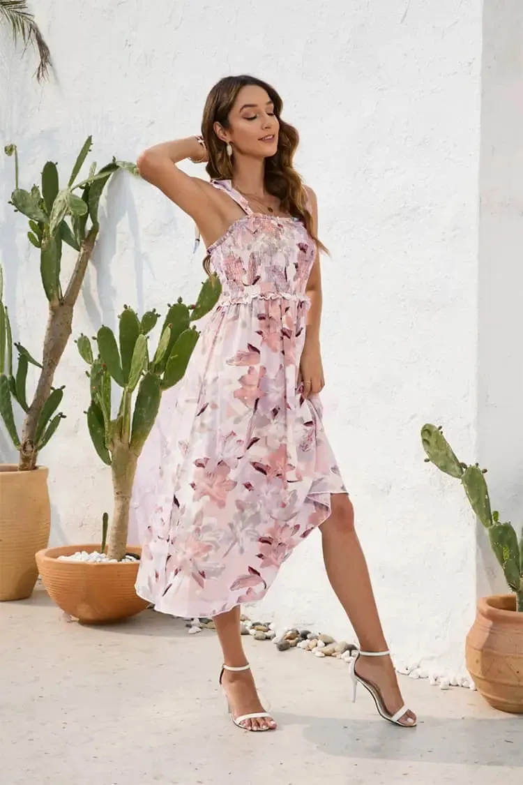 Pink Floral Maxi Dress