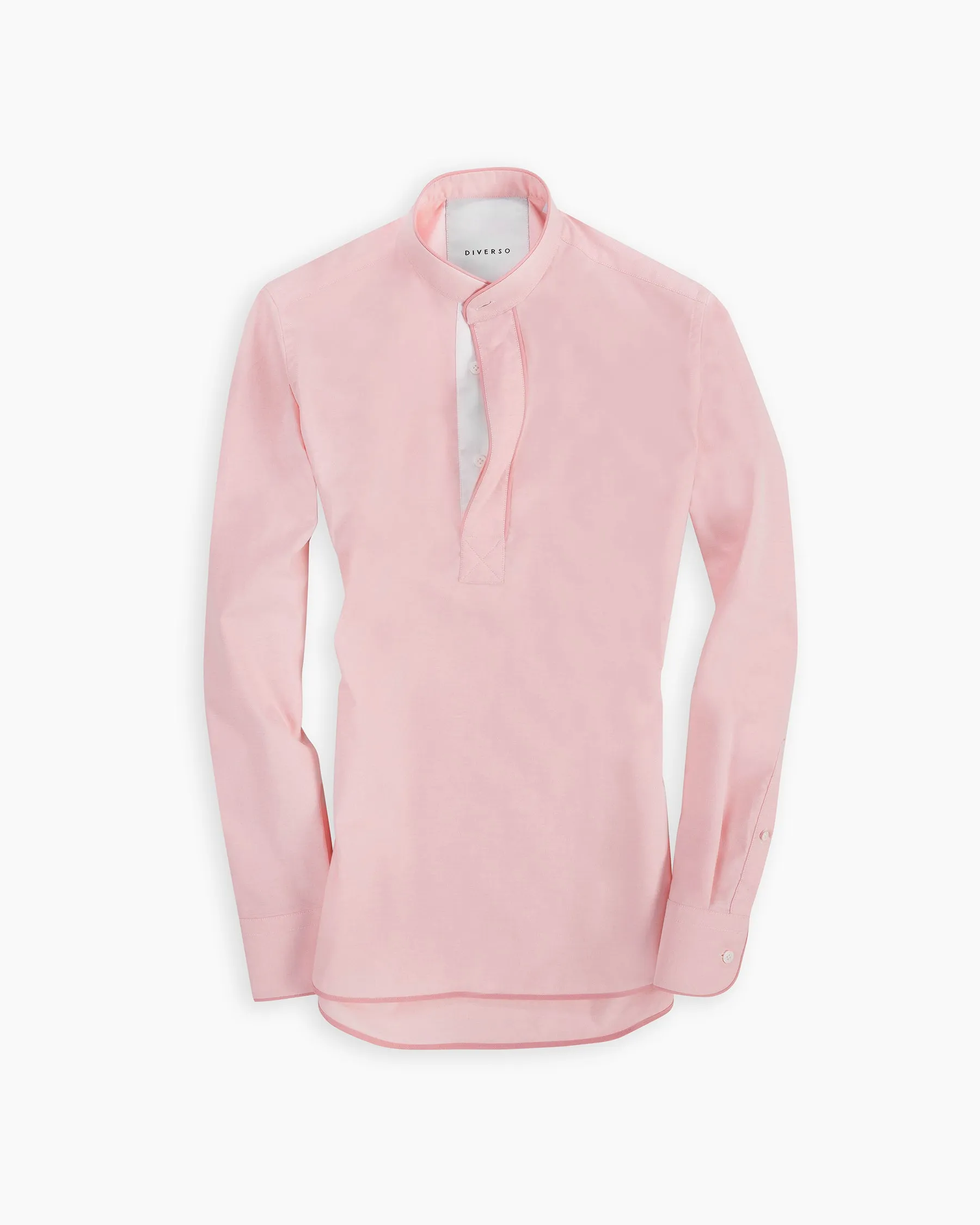 Pink Oxford Piping Popover Shirt