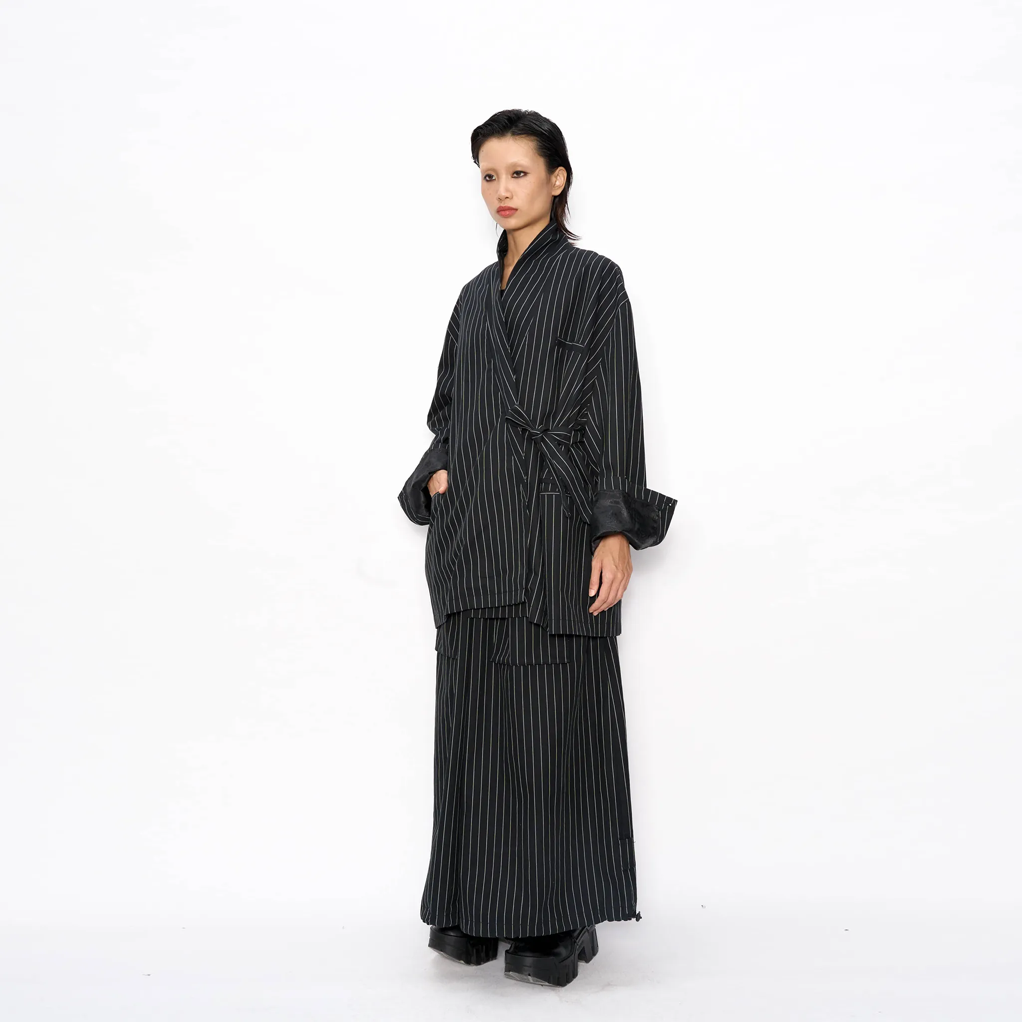 Pinstripe Kimono Jacket