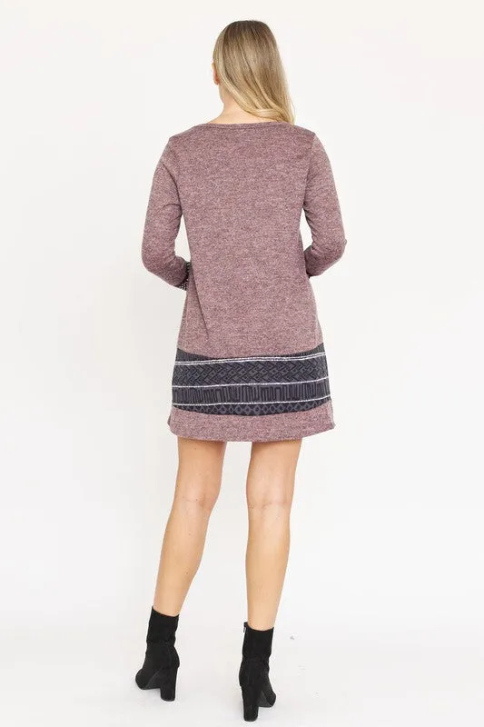 Plus Nordic Print Knit Dress