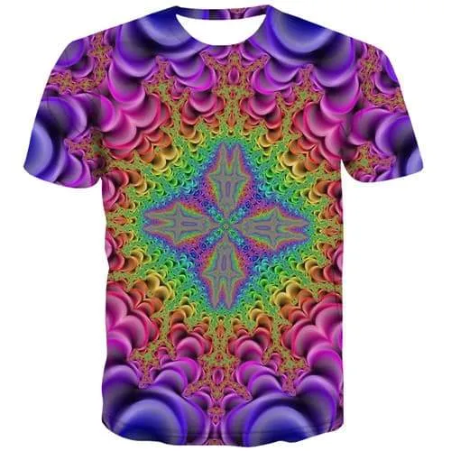 Psychedelic T-shirt Men Dizziness T-shirts 3d Colorful Tshirts Casual Gothic Tshirt Anime Fantasy T-shirts Graphic Short Sleeve