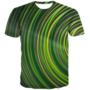 Psychedelic T shirts Men Abstract T-shirts Graphic Dizziness T shirts Funny Green Tshirt Printed Harajuku Tshirts Novelty