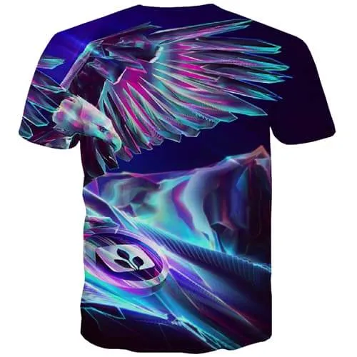 Psychedelic T shirts Men Abstract Tshirts Cool Metal Shirt Print Rock Tshirt Printed Dizziness T-shirts Graphic Short Sleeve