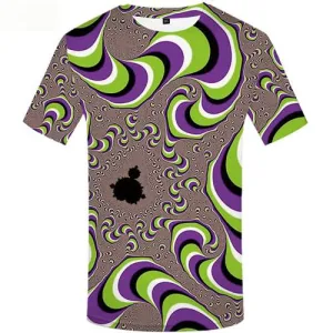 Psychedelic T shirts Men Dizziness Tshirt Anime Gothic Tshirts Cool Colorful T-shirts 3d Graffiti Tshirt Printed Short Sleeve