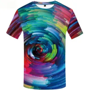 Psychedelic T shirts Men Dizziness Tshirt Printed Colorful T shirts Funny Vortex Tshirts Cool Art Tshirts Novelty Short Sleeve