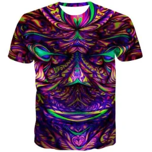 Psychedelic T shirts Men Dizziness Tshirts Casual Colorful Tshirt Anime Abstract Shirt Print Harajuku T shirts Funny