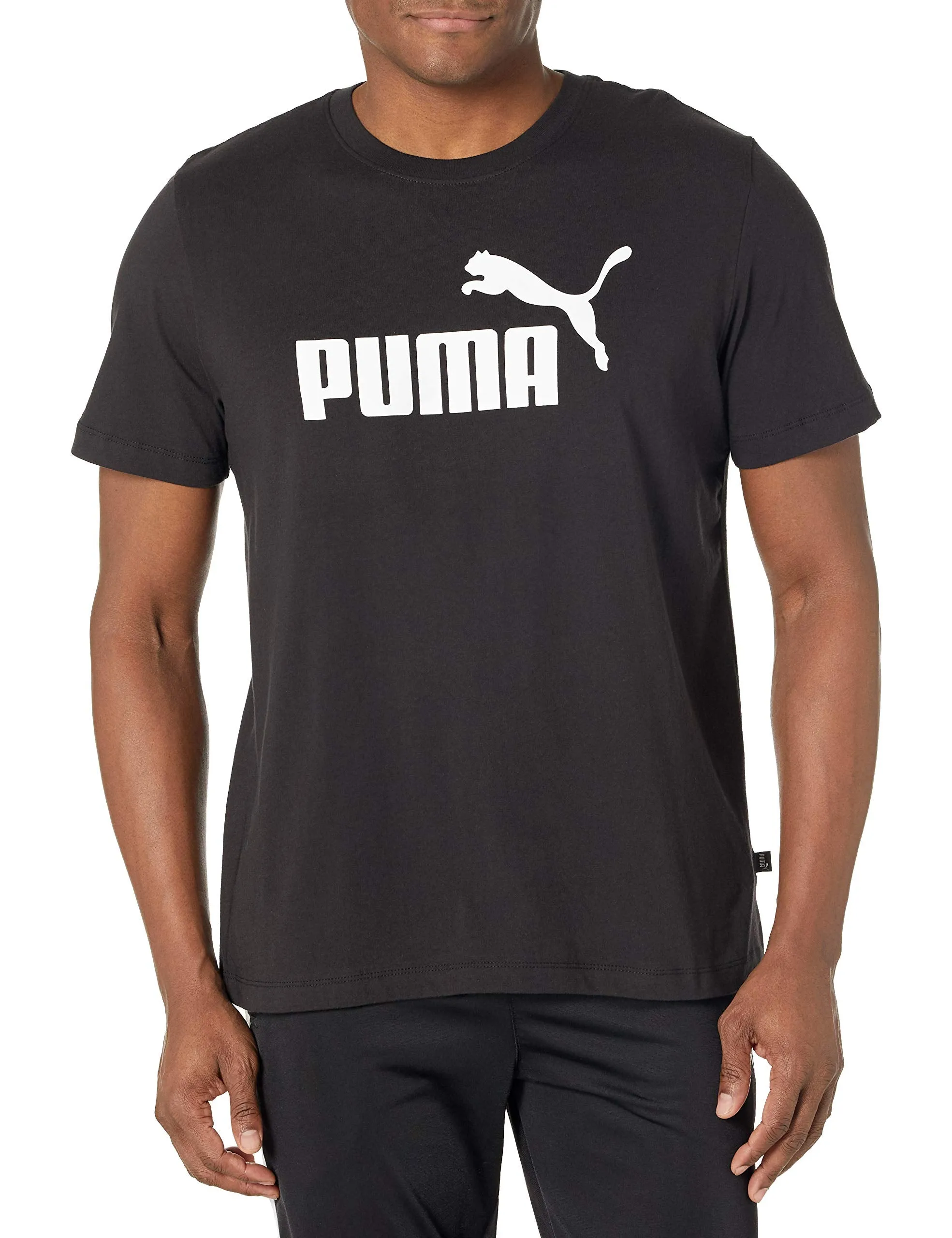 PUMA Men's Essential Logo Tee, Black