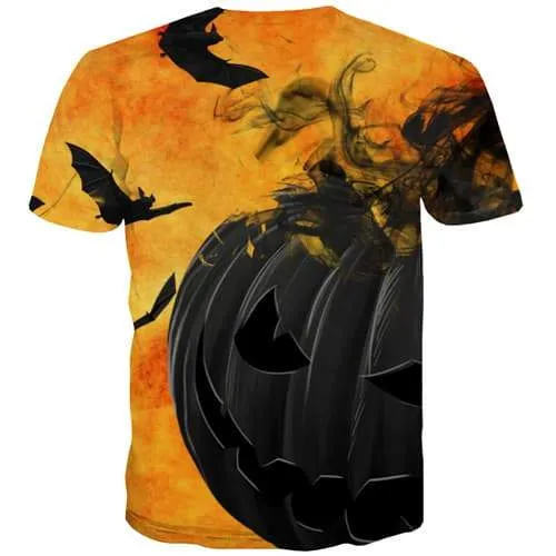 Pumpkin T shirts Men Halloween Tshirts Novelty Black Shirt Print Cartoon Tshirts Casual Harajuku T-shirts 3d Short Sleeve