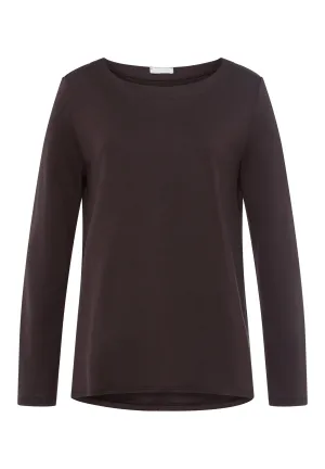 Pure Comfort Relaxed Round Neck Tencel Top | Black Coffee 78602-1772