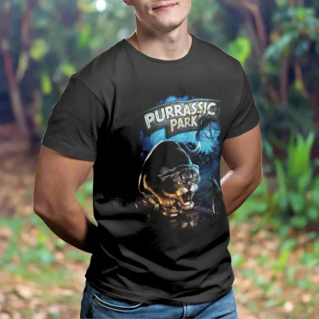 Purrasic Park Heavyweight Unisex Crewneck T-shirt