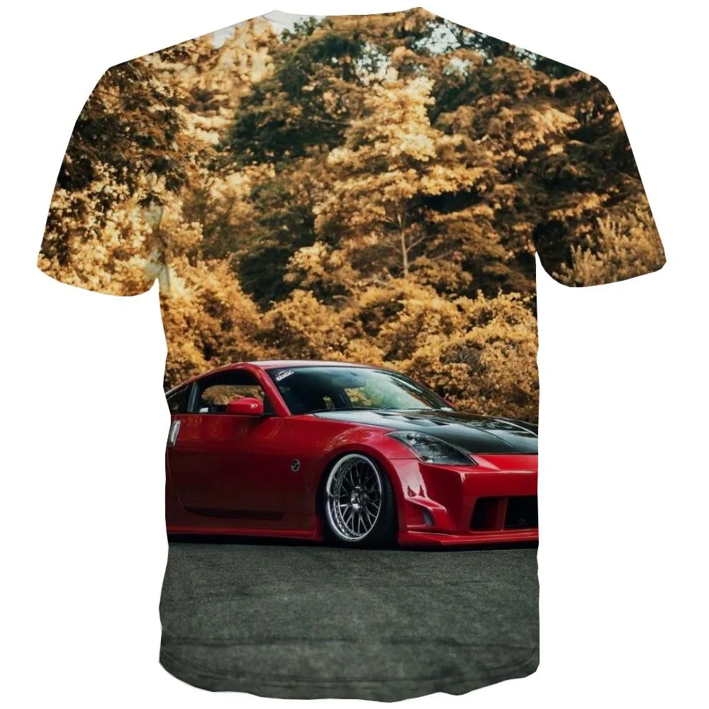 Racing Car T-shirt Men Metal T-shirts 3d City Tshirts Casual Gray Tshirt Anime Retro T shirts Funny