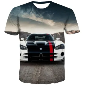 Racing Car T-shirt Men Metal Tshirt Printed City Tshirts Novelty Gray Tshirt Anime Retro Tshirts Cool