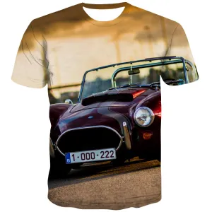 Racing Car T-shirt Men Metal Tshirts Casual City Tshirts Novelty Gray Tshirt Printed Retro T-shirts Graphic