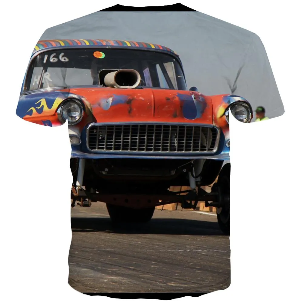 Racing Car T shirts Men Metal T shirts Funny City Tshirts Casual Gray Tshirts Novelty Retro Tshirt Anime