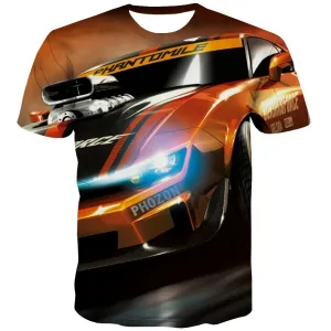 Racing Car T shirts Men Metal T-shirts Graphic City T shirts Funny Gray Shirt Print Retro Tshirts Casual