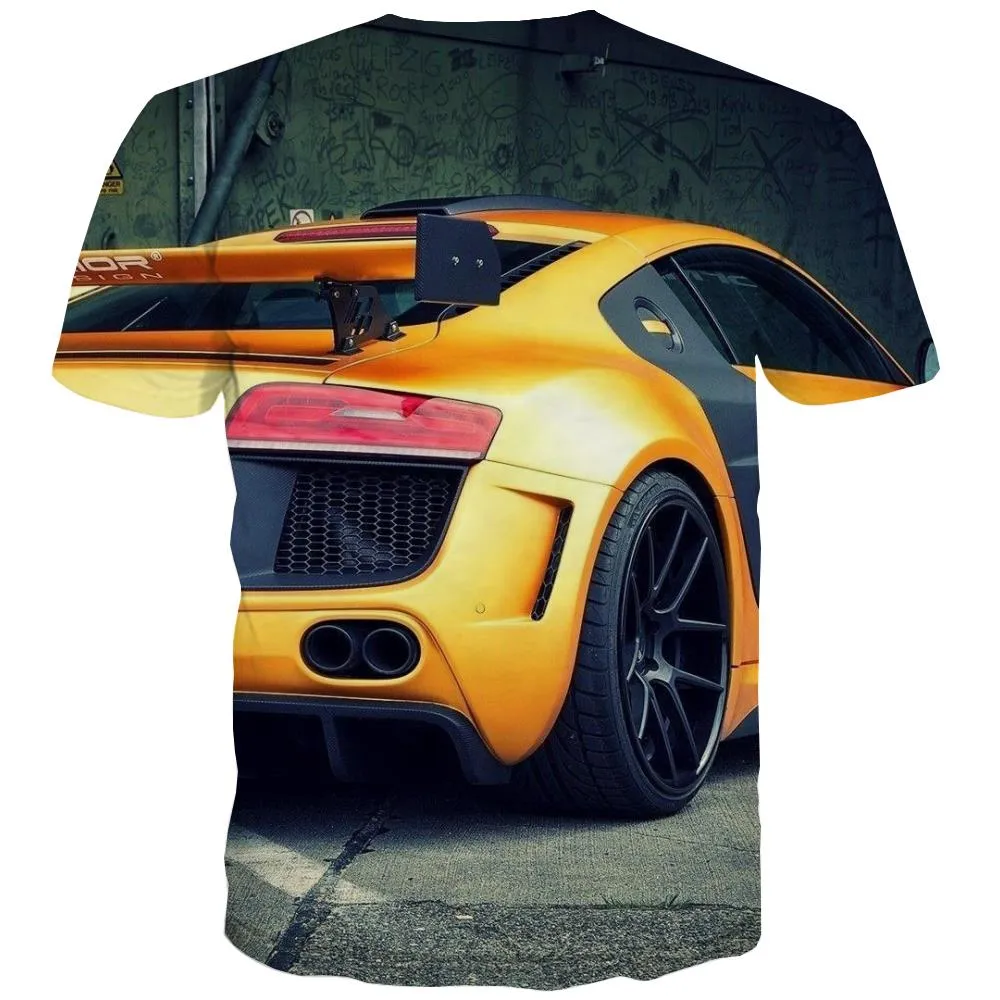 Racing Car T shirts Men Metal Tshirts Casual City Shirt Print Gray Tshirt Printed Retro T-shirts 3d