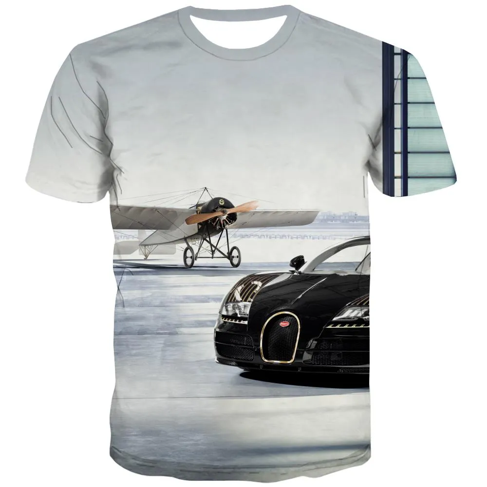 Racing Car T shirts Men Metal Tshirts Cool City Tshirt Anime Gray T-shirts 3d Retro Shirt Print