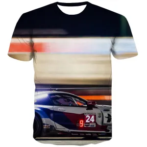 Racing Car T shirts Men Metal Tshirts Novelty City Tshirts Cool Gray T shirts Funny Retro T-shirts 3d