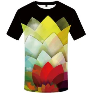 Rainbow T shirts Men Geometric T-shirts 3d Colorful T-shirts Graphic Gothic T shirts Funny Abstract Tshirts Novelty Short Sleeve