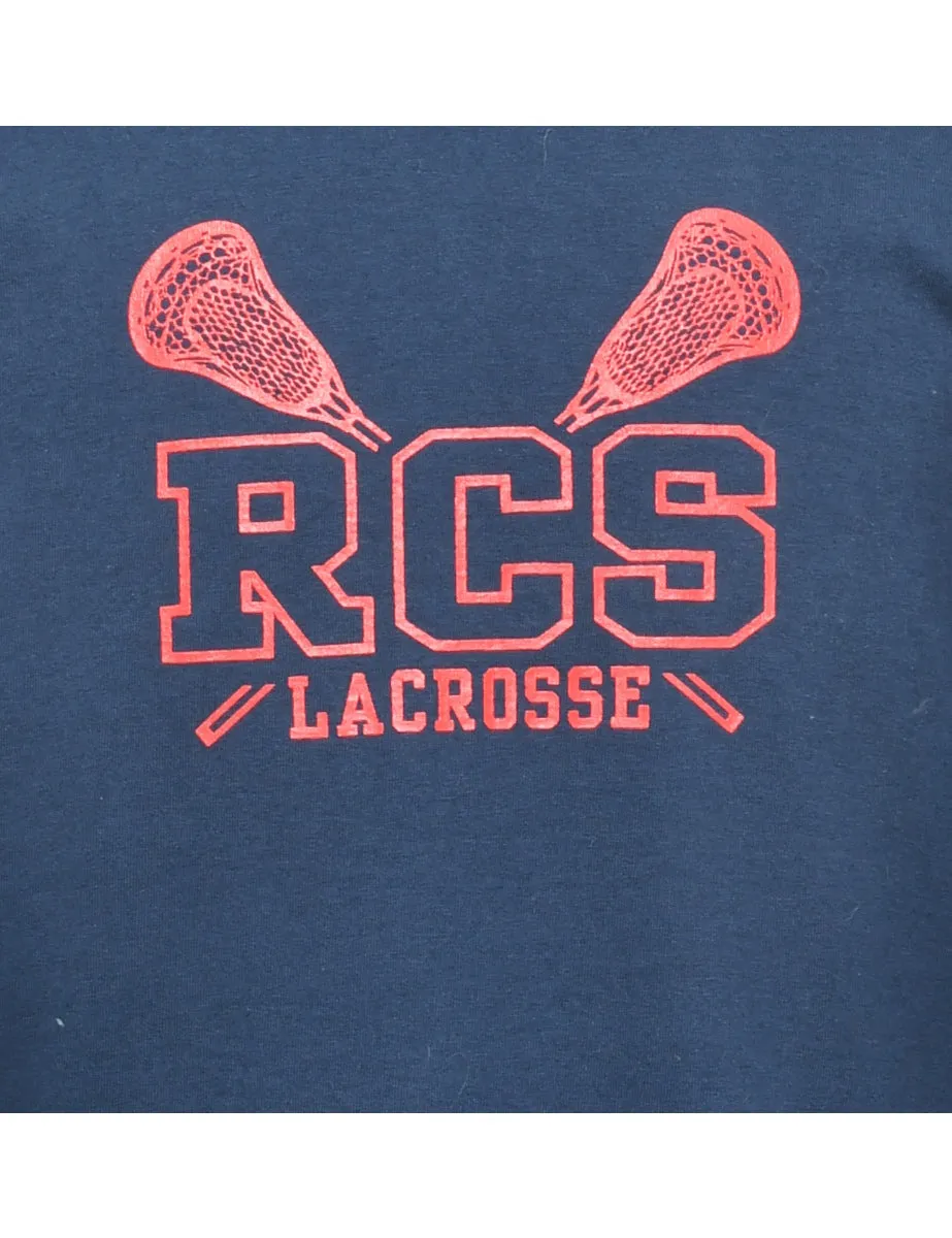 RCS Lacrosse Navy & Red Printed T-shirt - M