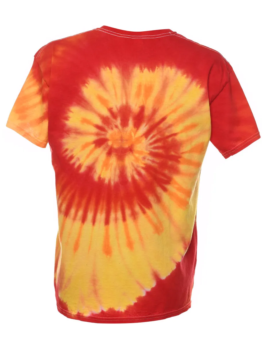 Red & Yellow Tie Dye T-shirt - L