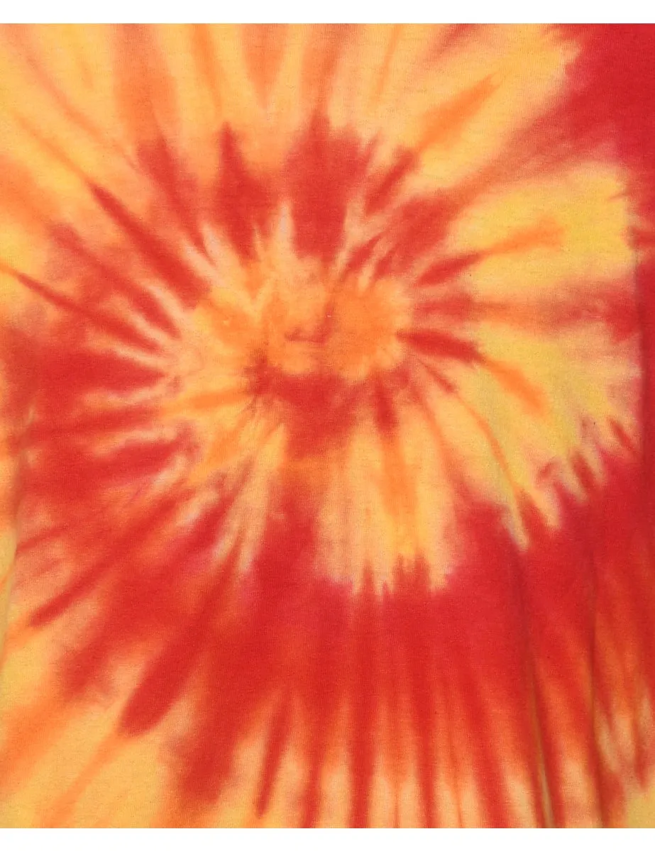 Red & Yellow Tie Dye T-shirt - L