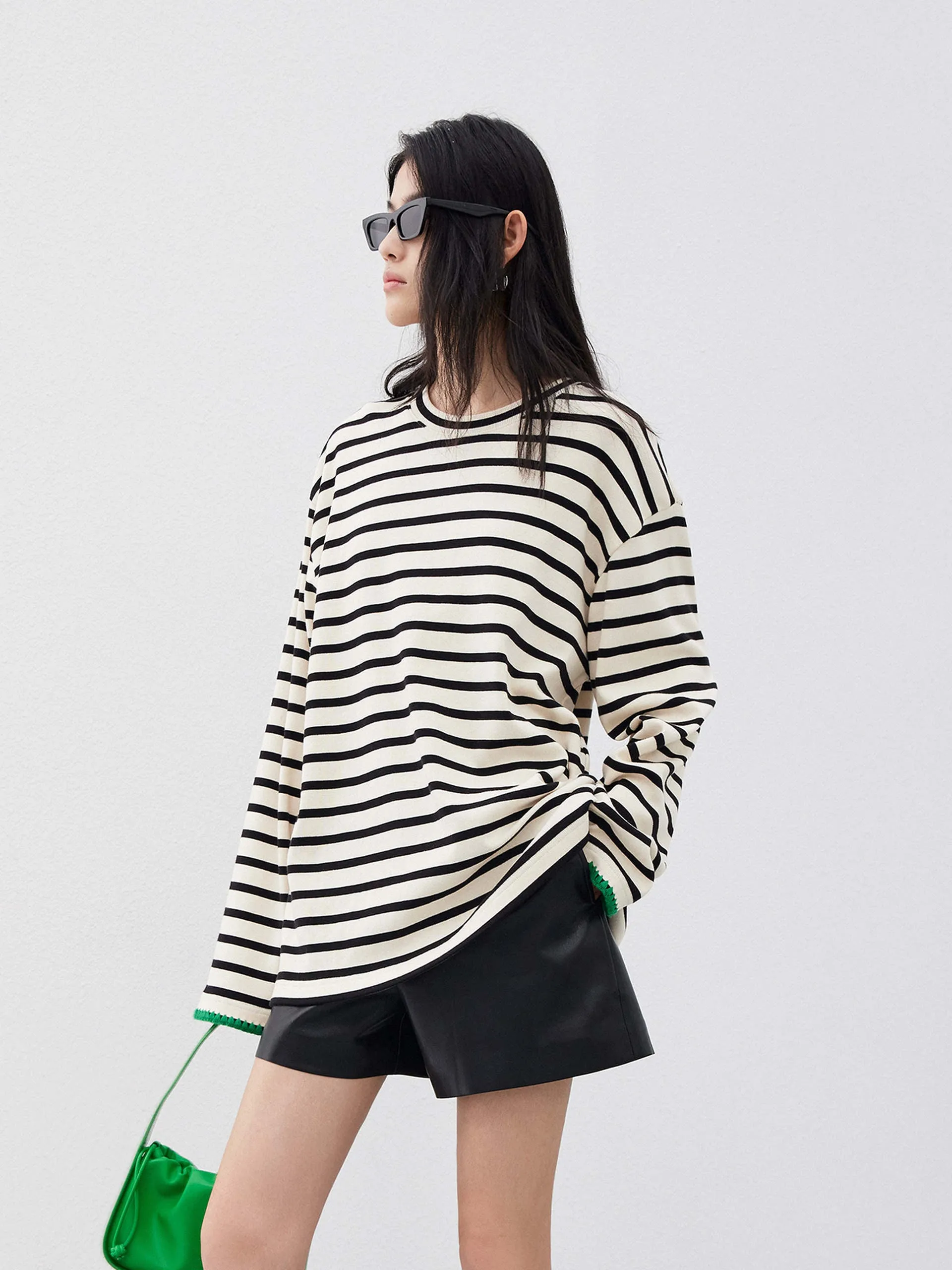 Relaxed Fit Striped Cotton T-shirt