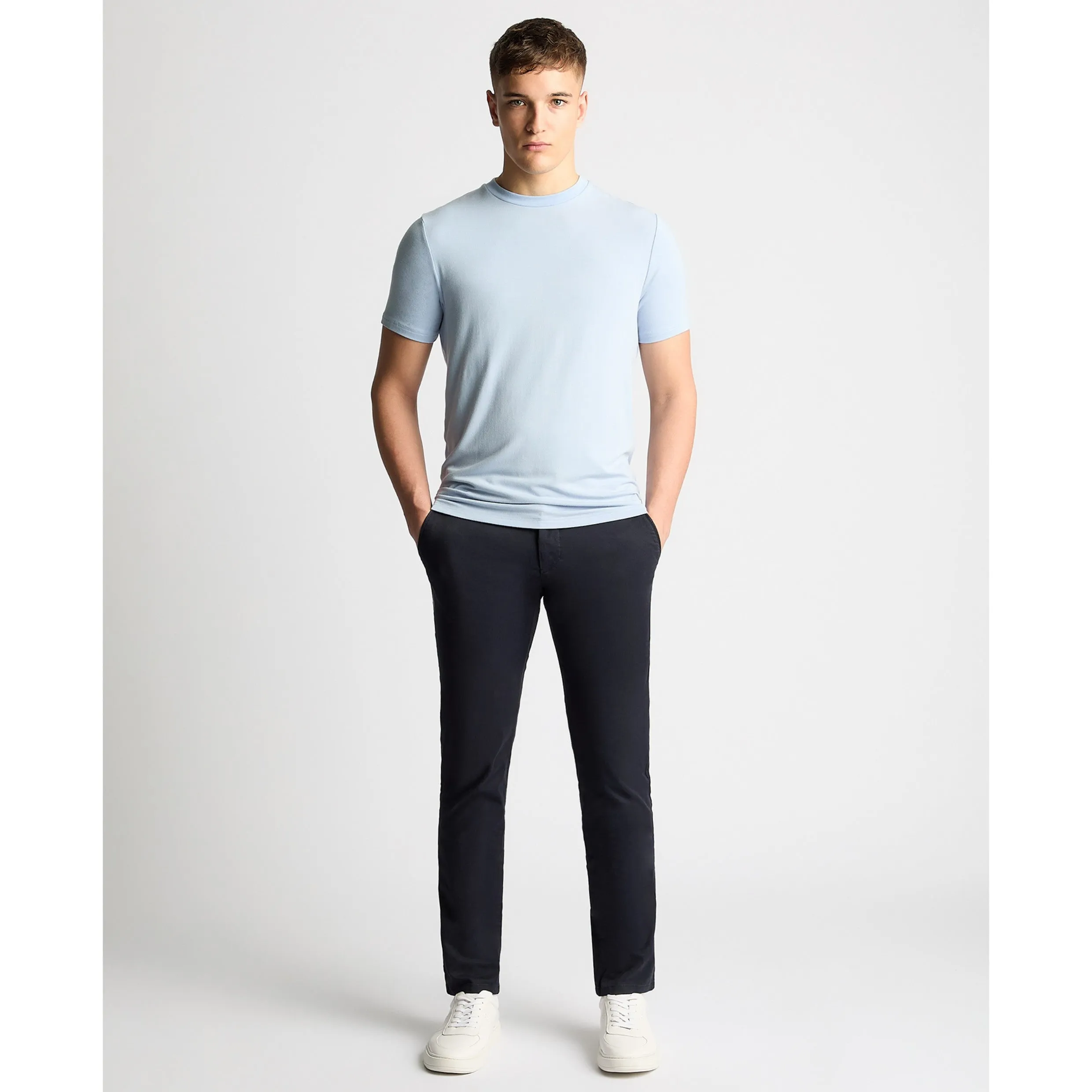 Remus Uomo Silky Stretch Tencel T-shirt 58804 Light Blue