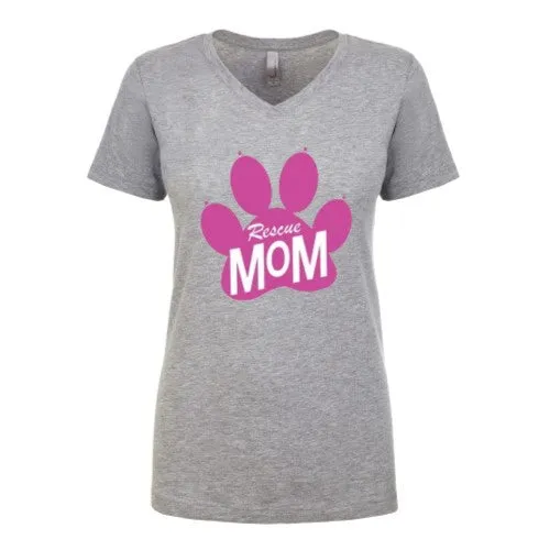 Rescue Mom - (Ladies V-Neck)